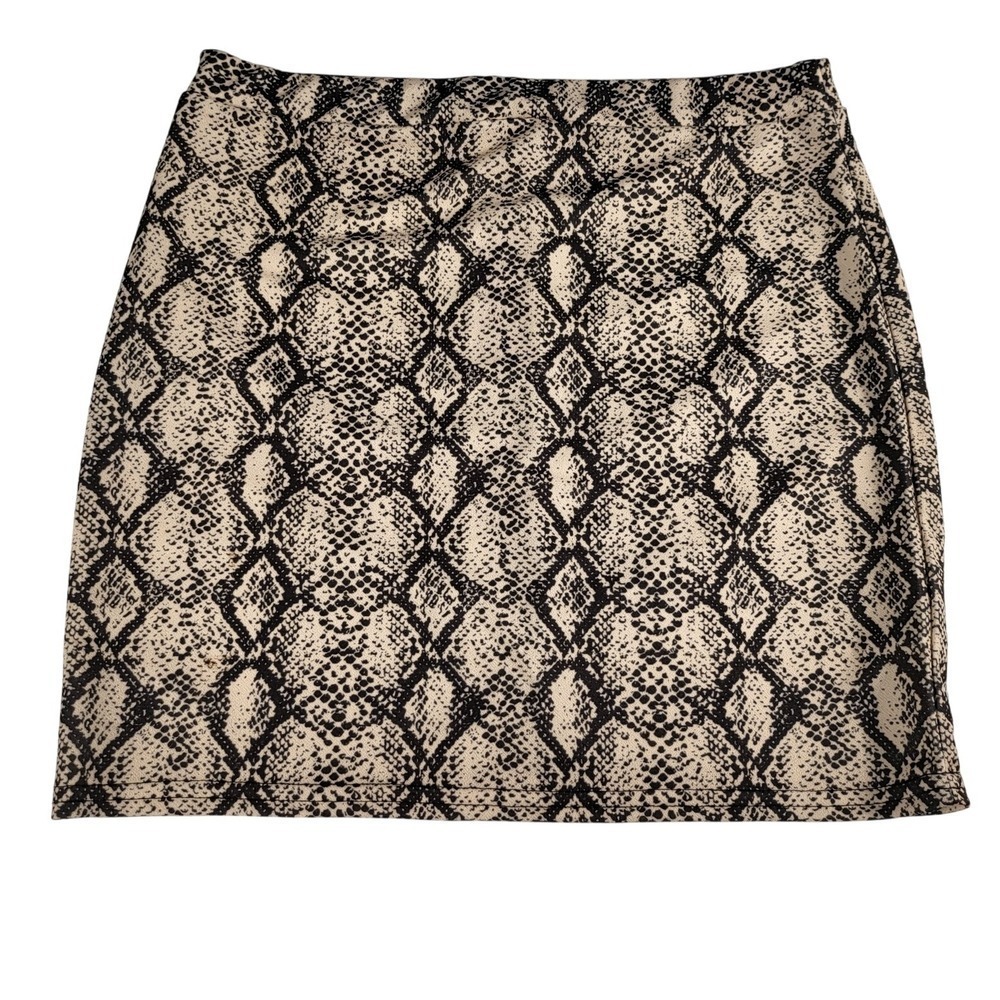 Boohoo Snakeskin Mini Skirt Animal Print Party Fashion Forward Size US12